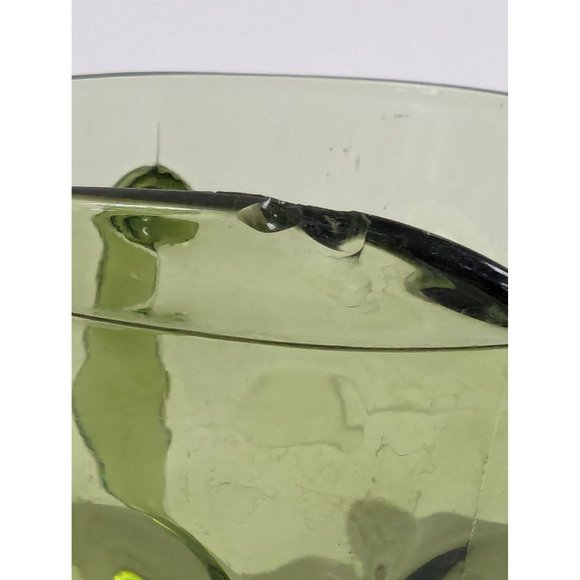 Hazel Atlas Eldorado Avocado Green Optic Dot Glass Pitcher 8" Tall - Picture 5 of 7